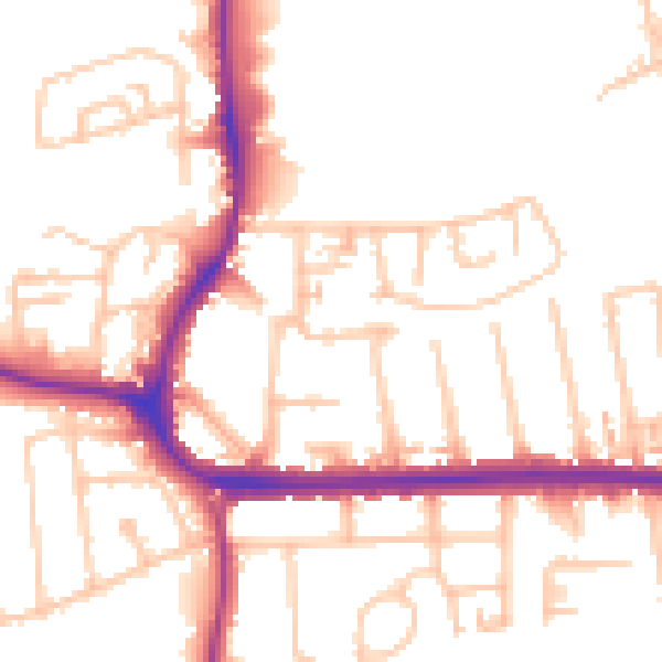 Daytime road noise heatmap for CR0 4FL