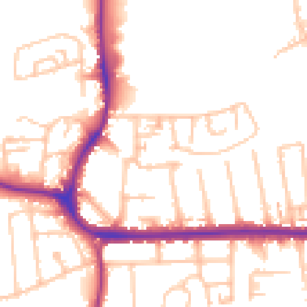 Daytime road noise heatmap for CR0 4FW