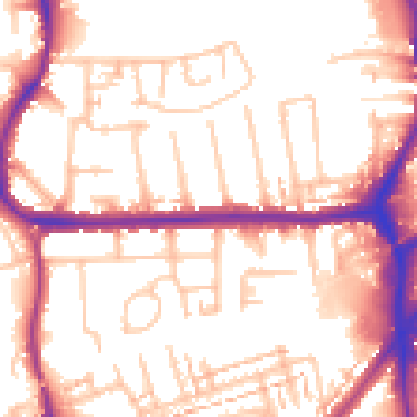 Daytime road noise heatmap for CR0 4PE