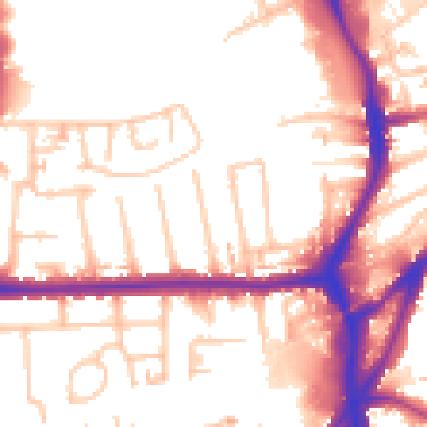 Daytime road noise heatmap for CR0 4PN