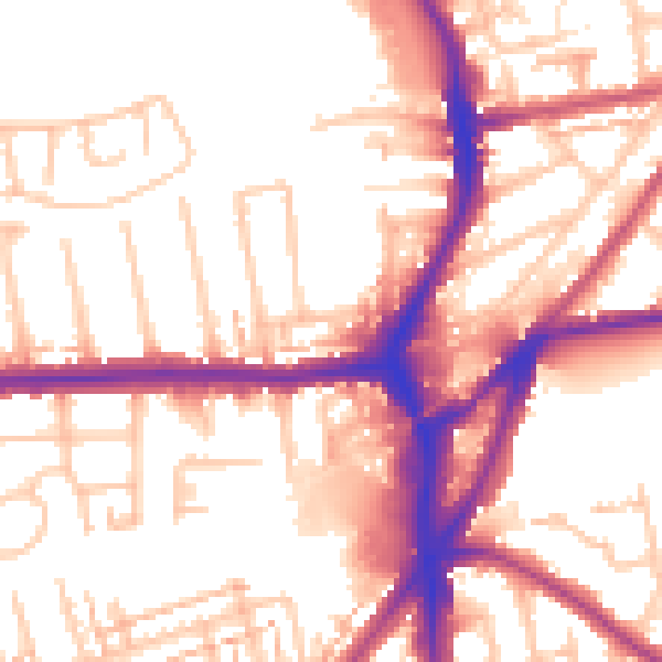 Daytime road noise heatmap for CR0 4QA