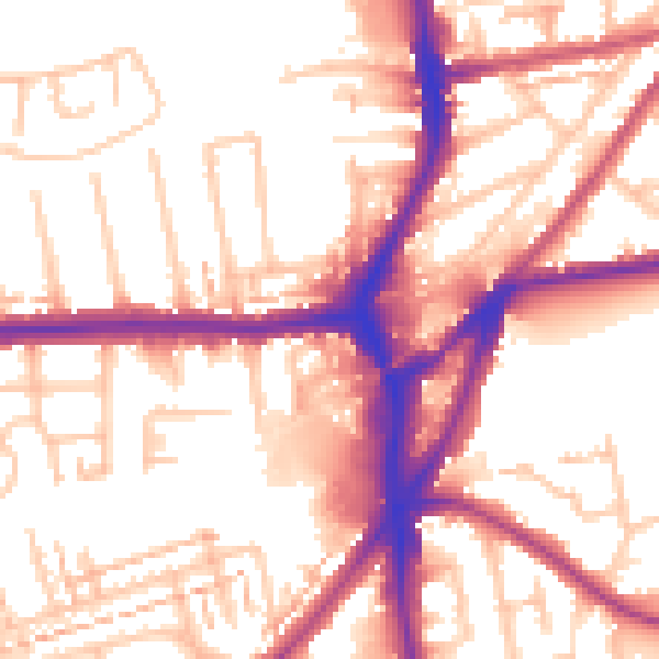 Daytime road noise heatmap for CR0 4QB