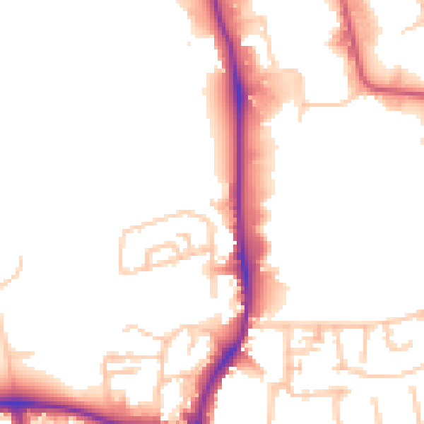 Daytime road noise heatmap for CR0 4UH
