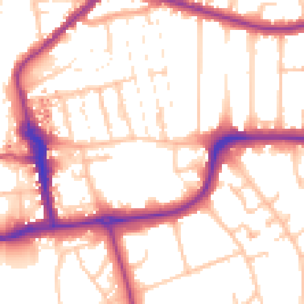 Daytime road noise heatmap for CR0 5PF