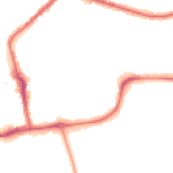 Night-time road noise heatmap for CR0 5PF