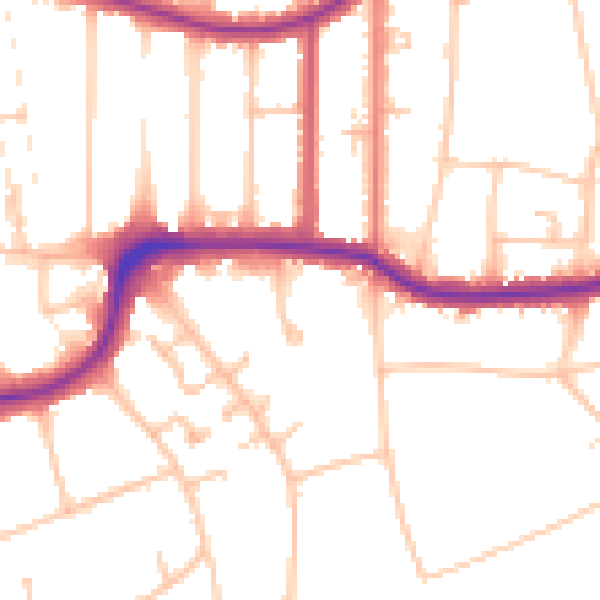 Daytime road noise heatmap for CR0 5PR