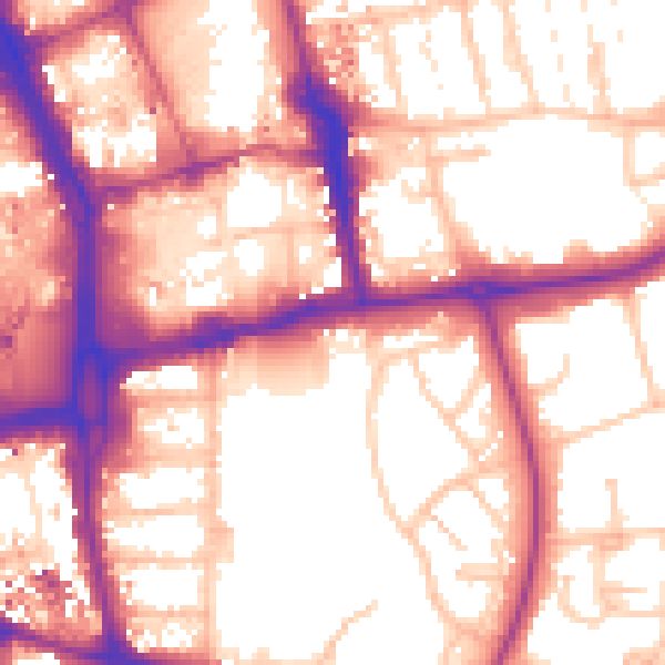 Daytime road noise heatmap for CR0 5QN