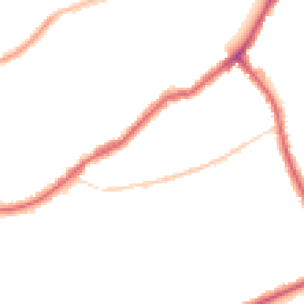 Night-time road noise heatmap for CR0 7DD