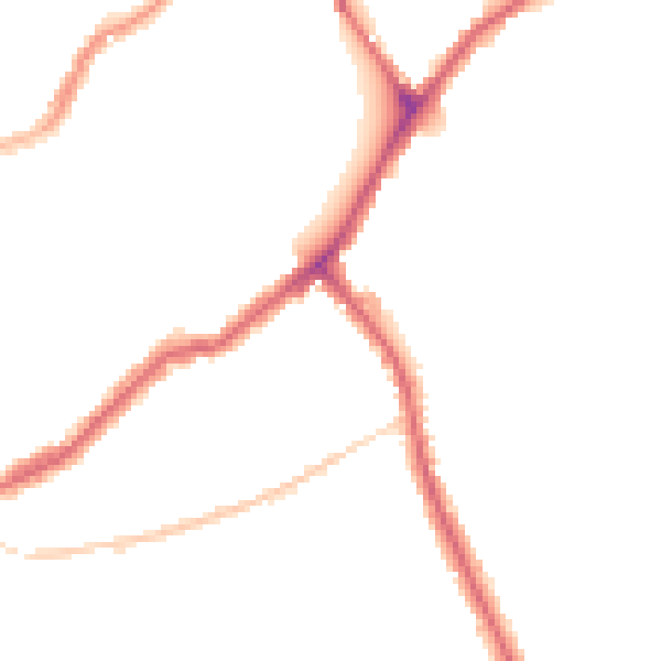 Night-time road noise heatmap for CR0 7DR