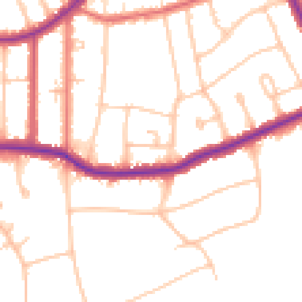 Daytime road noise heatmap for CR0 7HP