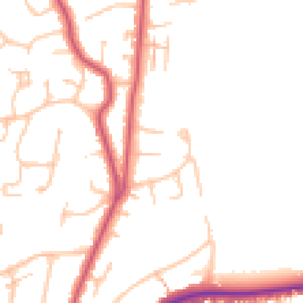 Daytime road noise heatmap for CR0 7ND