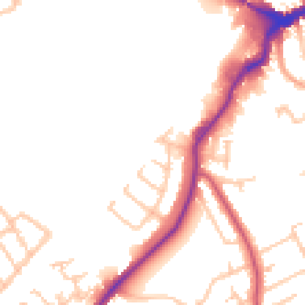 Daytime road noise heatmap for CR0 7TZ