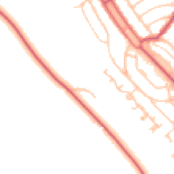 Daytime road noise heatmap for CR0 9AD