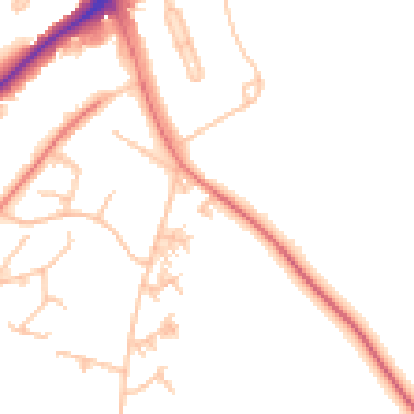 Daytime road noise heatmap for CR0 9AU