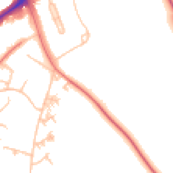 Daytime road noise heatmap for CR0 9AW