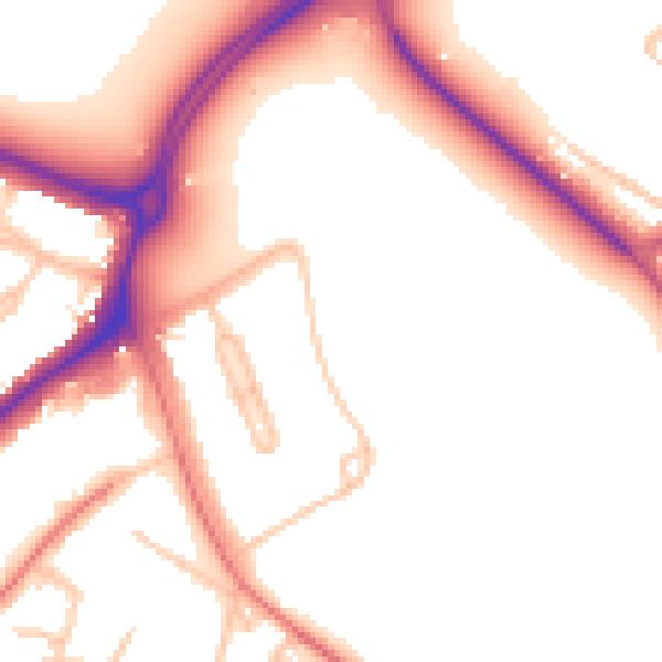 Daytime road noise heatmap for CR0 9BE