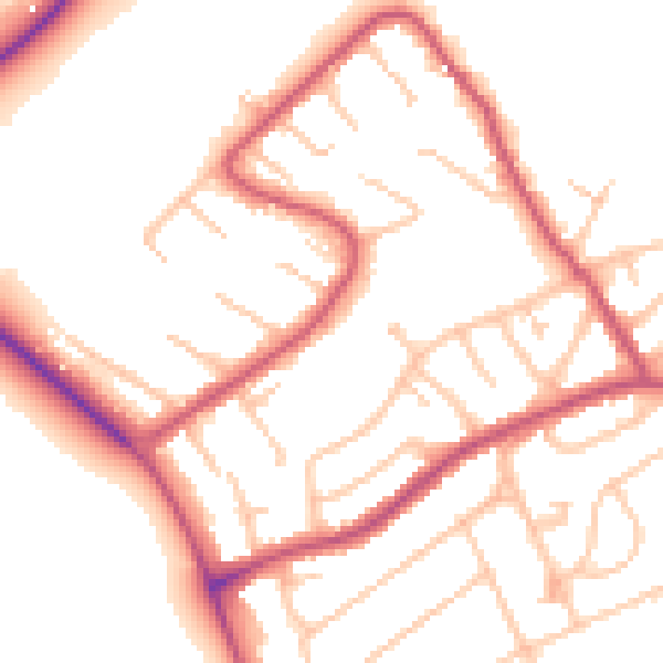 Daytime road noise heatmap for CR0 9DY