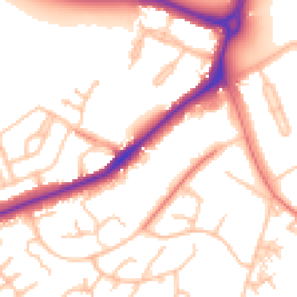Daytime road noise heatmap for CR0 9JW