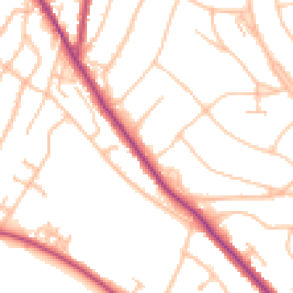 Daytime road noise heatmap for CR2 0AG