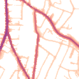 Daytime road noise heatmap for CR2 0BD