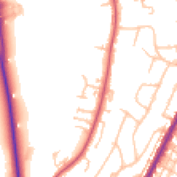 Daytime road noise heatmap for CR2 6JZ