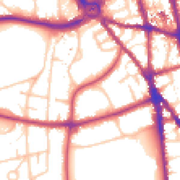 Daytime road noise heatmap for CR2 6LL