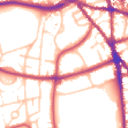 Daytime road noise heatmap for CR2 6NQ