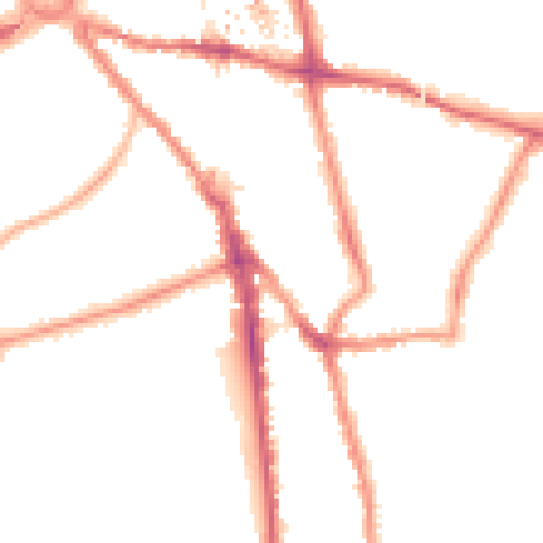 Night-time road noise heatmap for CR2 6PU