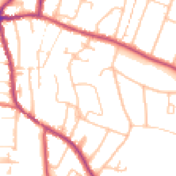 Daytime road noise heatmap for CR2 7AL