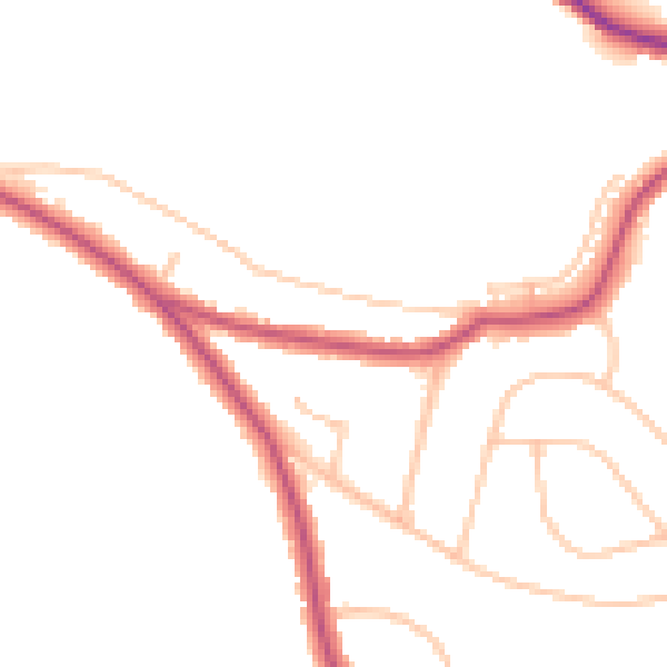 Daytime road noise heatmap for CR2 7JP