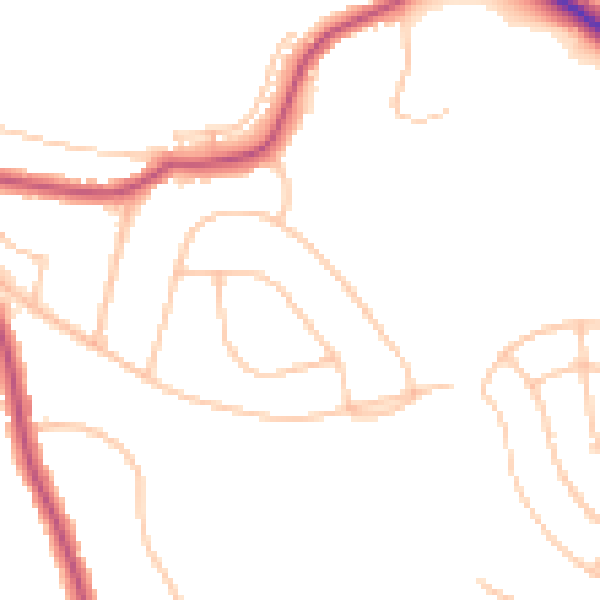 Daytime road noise heatmap for CR2 7LL