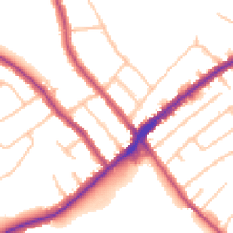 Daytime road noise heatmap for CR2 8DB