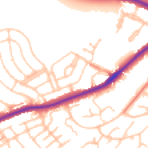 Daytime road noise heatmap for CR2 8HL