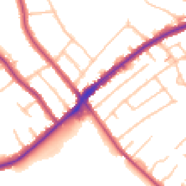 Daytime road noise heatmap for CR2 8LB