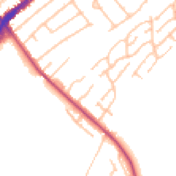 Daytime road noise heatmap for CR2 8QJ