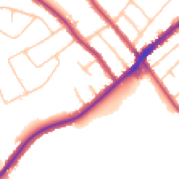 Daytime road noise heatmap for CR2 8RG
