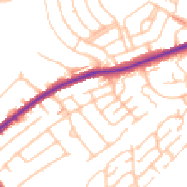 Daytime road noise heatmap for CR2 8SL