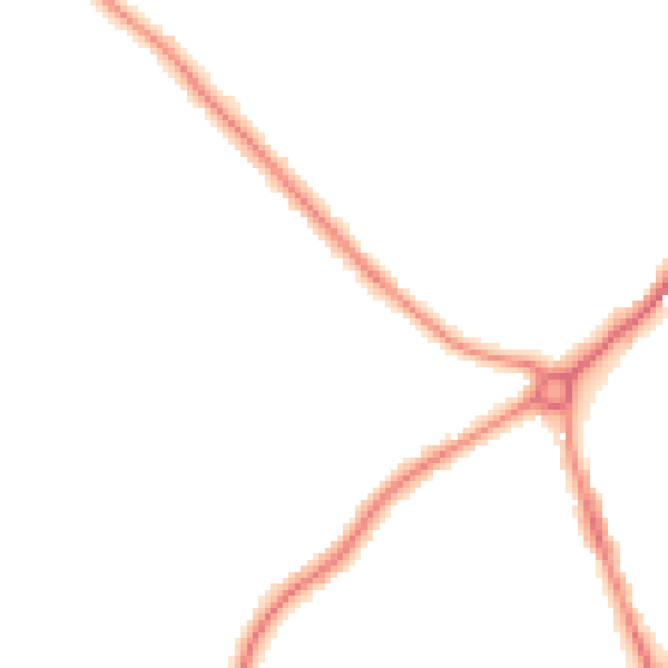 Night-time road noise heatmap for CR2 9JT