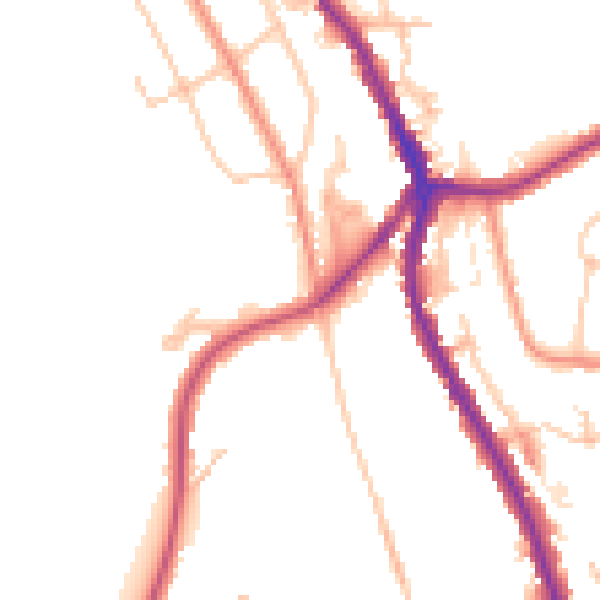 Daytime road noise heatmap for CR3 0AG
