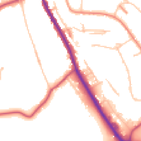 Daytime road noise heatmap for CR3 0AL
