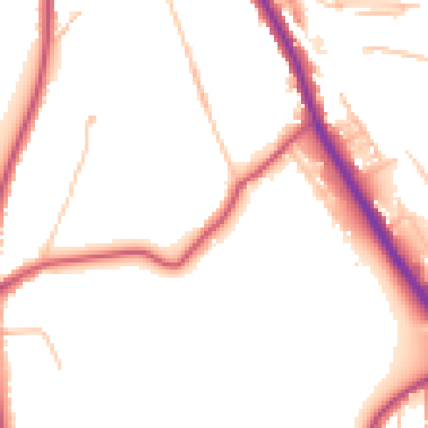 Daytime road noise heatmap for CR3 0AN