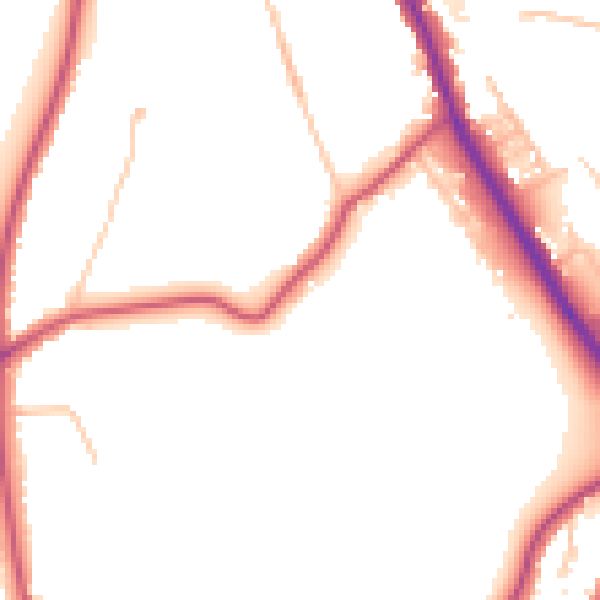 Daytime road noise heatmap for CR3 0AP
