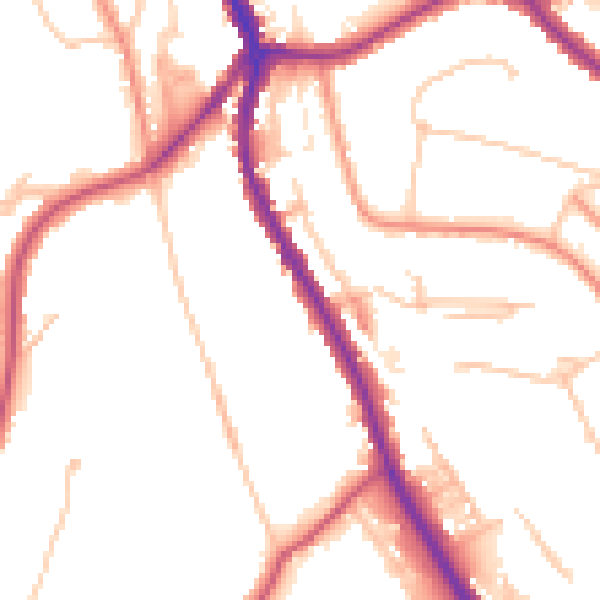 Daytime road noise heatmap for CR3 0BA
