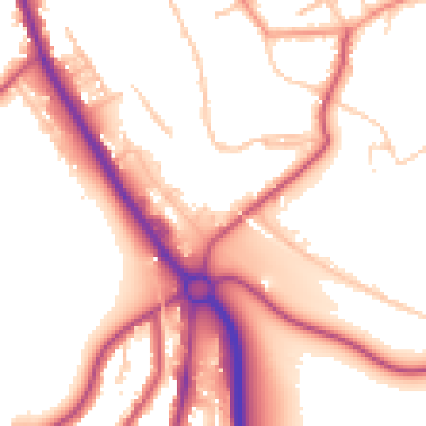 Daytime road noise heatmap for CR3 0BG