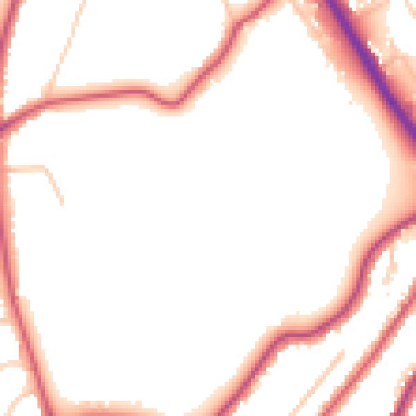 Daytime road noise heatmap for CR3 0BQ