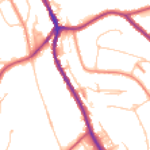 Daytime road noise heatmap for CR3 0BW