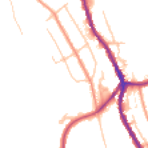 Daytime road noise heatmap for CR3 0DE