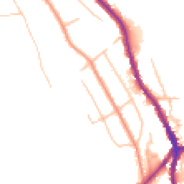 Daytime road noise heatmap for CR3 0DF