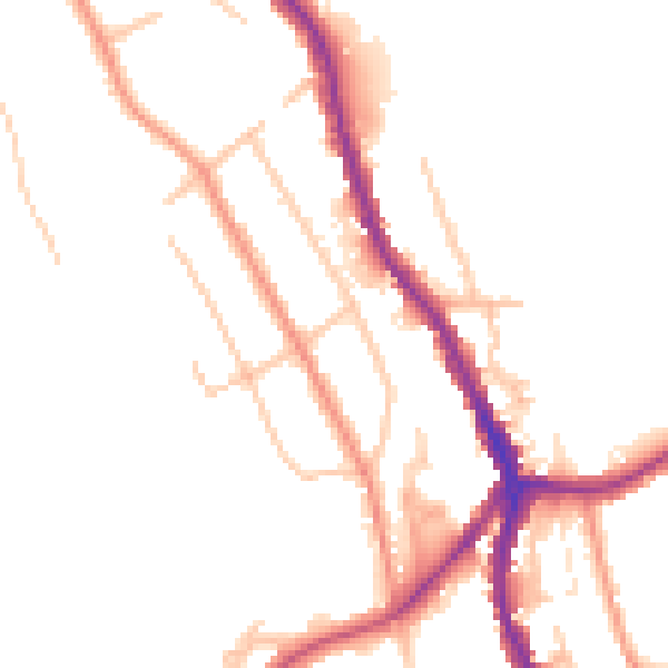 Daytime road noise heatmap for CR3 0DG