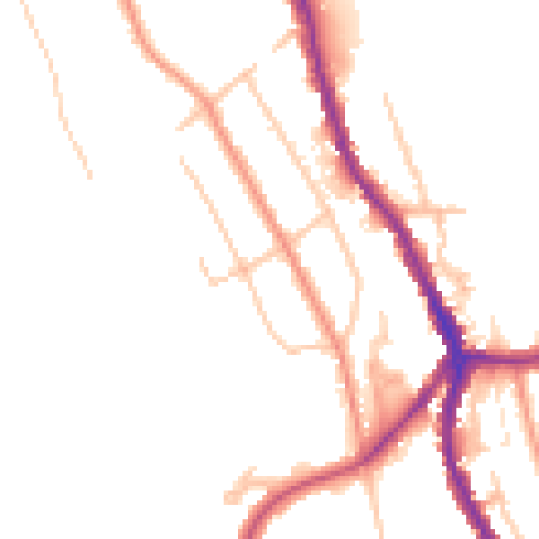Daytime road noise heatmap for CR3 0DJ